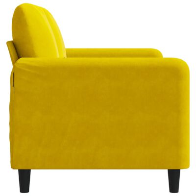 vidaXL Dvivietė sofa, geltonos spalvos, 120cm, aksomas