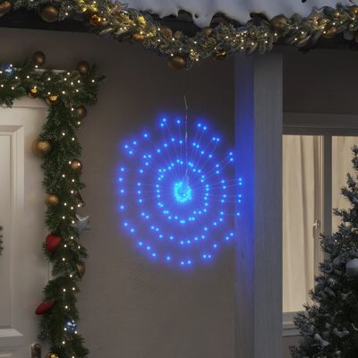 vidaXL Kalėdiniai šviestuvai fejerverkai, 2vnt., 140 mėlynų LED, 17cm