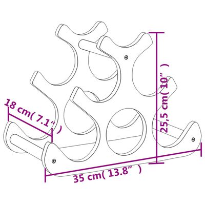 vidaXL Stovas vynui skirtas 6 buteliams, 35x18x25,5cm, bambukas