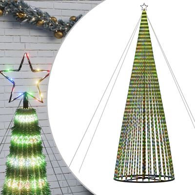 vidaXL Šviečianti Kalėdų eglutė, 500cm, 1544 LED, kūgio formos