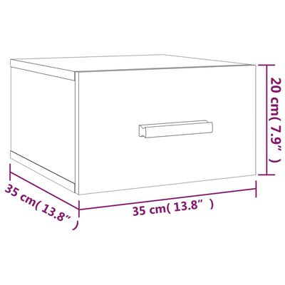 vidaXL Sieninės naktinės spintelės, 2vnt., juodos, 35x35x20cm