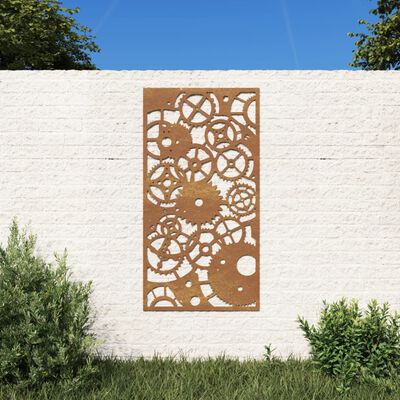 vidaXL Sodo sienos dekoracija, 105x55cm, corten plienas