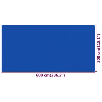 vidaXL Palapinės kilimėlis, mėlynos spalvos, 300x600cm, HDPE