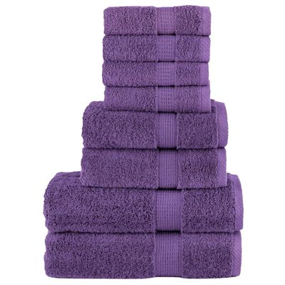 vidaXL Rankšluosčių rinkinys SOLUND, 8vnt., violetiniai, 600g/m²