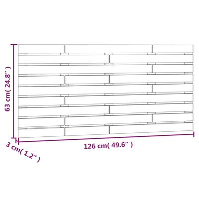 vidaXL Sieninis galvūgalis, medaus rudas, 126x3x63cm, pušies masyvas