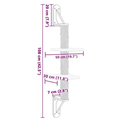 vidaXL Draskyklė katėms su draskymo stovu, šviesiai pilka, 108cm