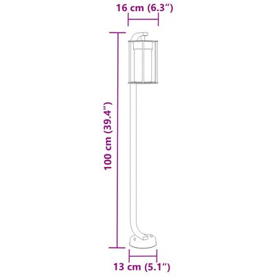 vidaXL Lauko šviestuvai, 3vnt., juodi, 100cm, nerūdijantis plienas