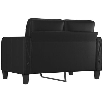 vidaXL Dvivietė sofa, juodos spalvos, 120cm, dirbtinė oda