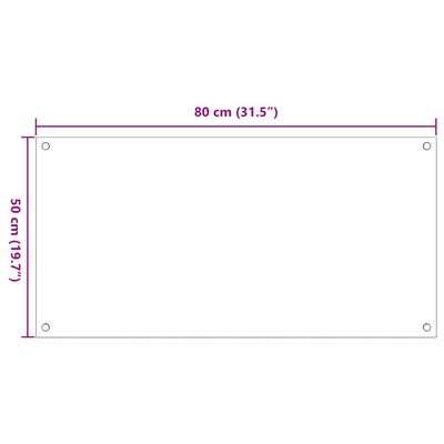 vidaXL Virtuvės sienelės, 2vnt., skaidrios, 80x50cm, grūdintas stiklas