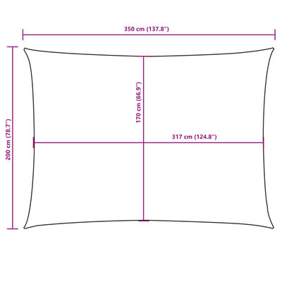 vidaXL Uždanga nuo saulės, ruda, 2x3,5m, oksfordo audinys, stačiakampė