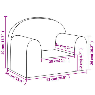 vidaXL Vaikiška sofa, mėlynos spalvos, minkštas pliušas