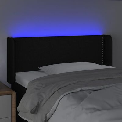 vidaXL Galvūgalis su LED, juodos spalvos, 83x16x78/88cm, audinys