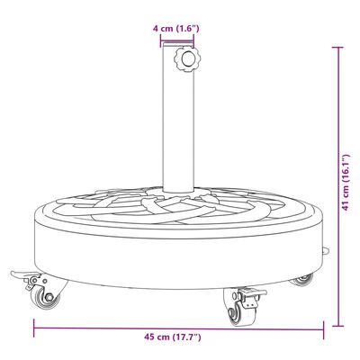 vidaXL Skėčio nuo saulės pagrindas su ratukais 38/48mm stulpams, 27kg