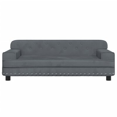 vidaXL Vaikiška sofa, tamsiai pilkos spalvos, 90x53x30cm, aksomas