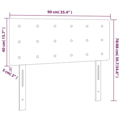 vidaXL Galvūgalis su LED, rudos spalvos, 90x5x78/88cm, dirbtinė oda