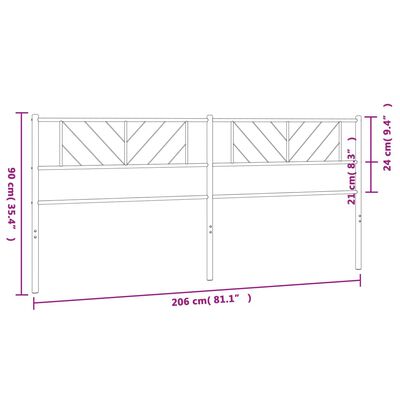 vidaXL Metalinis galvūgalis, baltos spalvos, 200cm