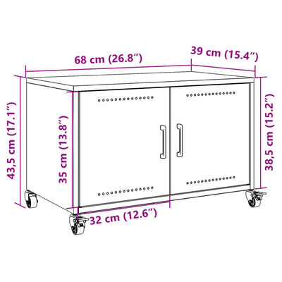 vidaXL Televizoriaus spintelė, antracito, 68x39x43,5cm, plienas