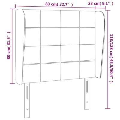 vidaXL Galvūgalis su auselėmis, rožinis, 83x23x118/128cm, aksomas