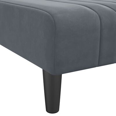 vidaXL L formos sofa-lova, tamsiai pilka, 260x140x70cm, aksomas