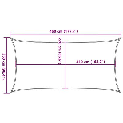 vidaXL Burė nuo saulės, smėlio, 4,5x2,5m, 100% oksfordo poliesteris