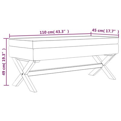 vidaXL Daiktadėžė-taburetė, rožinės spalvos, 110x45x49cm, aksomas