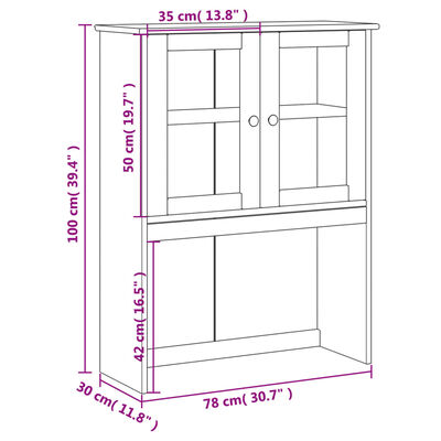 vidaXL Spintelės viršus VIGO, 78x30x100cm, pušies medienos masyvas