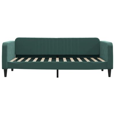 vidaXL Sofa, tamsiai žalios spalvos, 90x200cm, aksomas