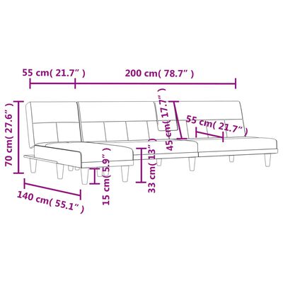 vidaXL L formos sofa-lova, tamsiai pilka, 255x140x70cm, audinys