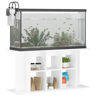 vidaXL Akvariumo stovas, baltos spalvos, 120x40x60cm, apdirbta mediena