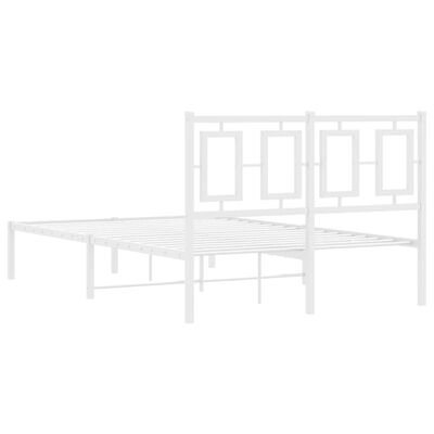 vidaXL Metalinis lovos rėmas su galvūgaliu, baltos spalvos, 120x200cm