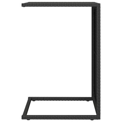 vidaXL C formos staliukas, juodos spalvos, 40x35x60cm, poliratanas