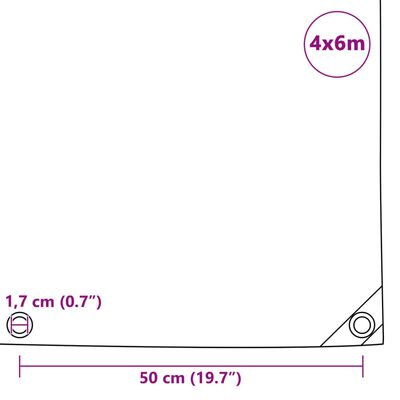 vidaXL Tentas, juodos spalvos, 4x6m, 650g/m²