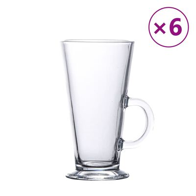 vidaXL Latte puodelis su rankena, 6vnt., 250 ml