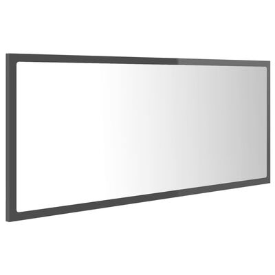 vidaXL Vonios LED veidrodis, pilkas, 100x8,5x37cm, akrilas, blizgus