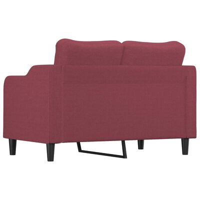 vidaXL Dvivietė sofa, raudonojo vyno spalvos, 120cm, audinys