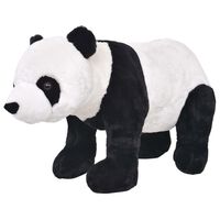 vidaXL Stovintis pliušinis žaislas panda, juodas ir baltas, XXL