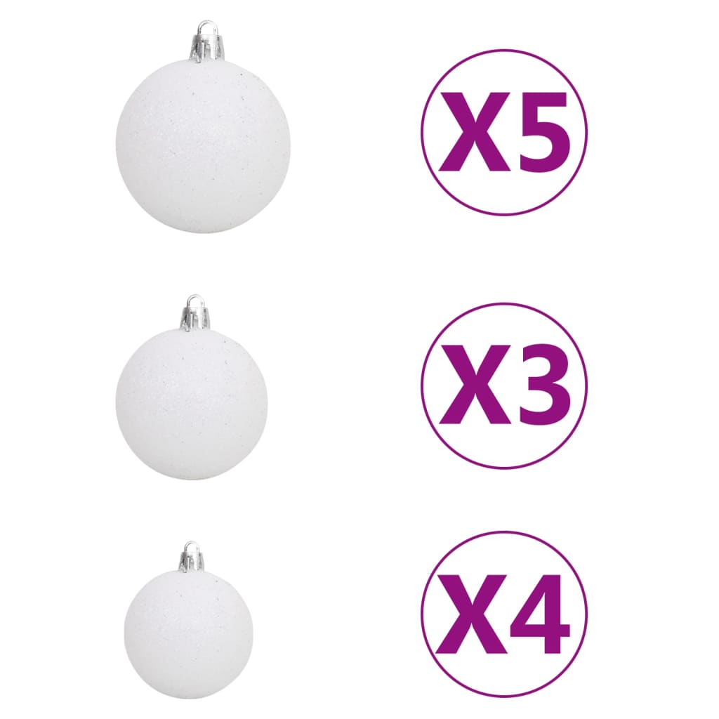 vidaXL Kalėdų eglutė su šarnyrinėmis šakomis/LED/žaisliukais, 150cm