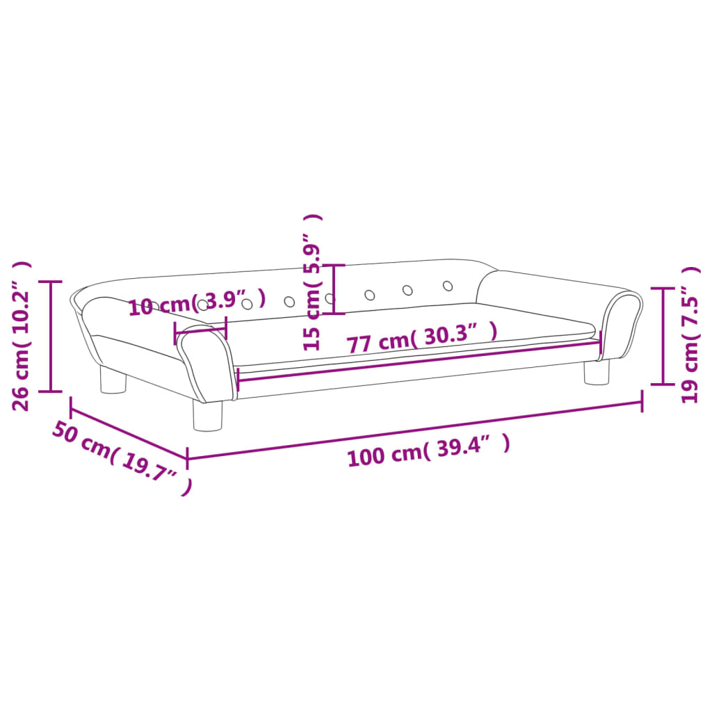 vidaXL Vaikiška sofa, rožinės spalvos, 100x50x26cm, aksomas