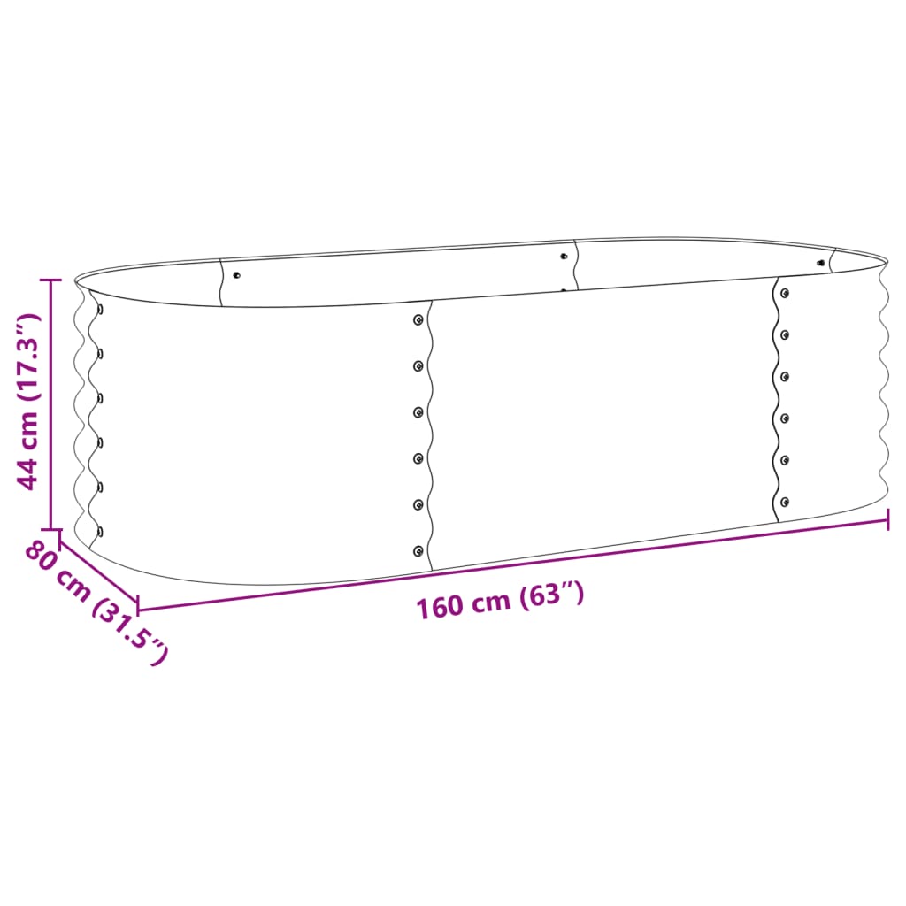 vidaXL Lovelis, pilkas, 160x80x44cm, galvanizuotas plienas, aukštas