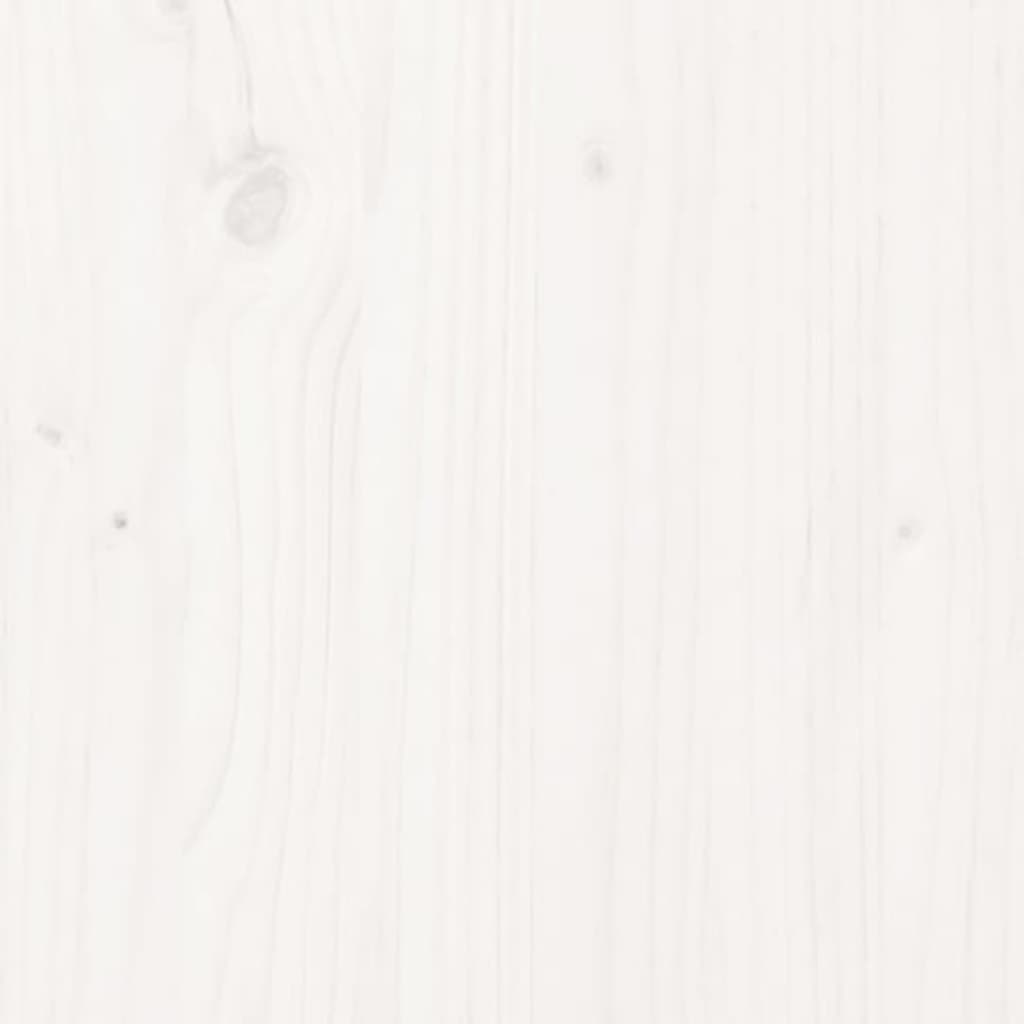 vidaXL Lovos rėmas, baltos spalvos, 150x200cm, pušies medienos masyvas