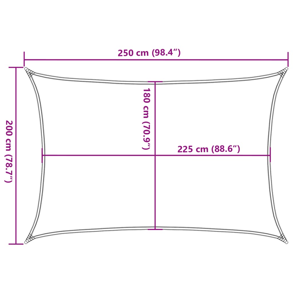 vidaXL Uždanga nuo saulės, juodos spalvos, 2x2,5m, HDPE, 160g/m²