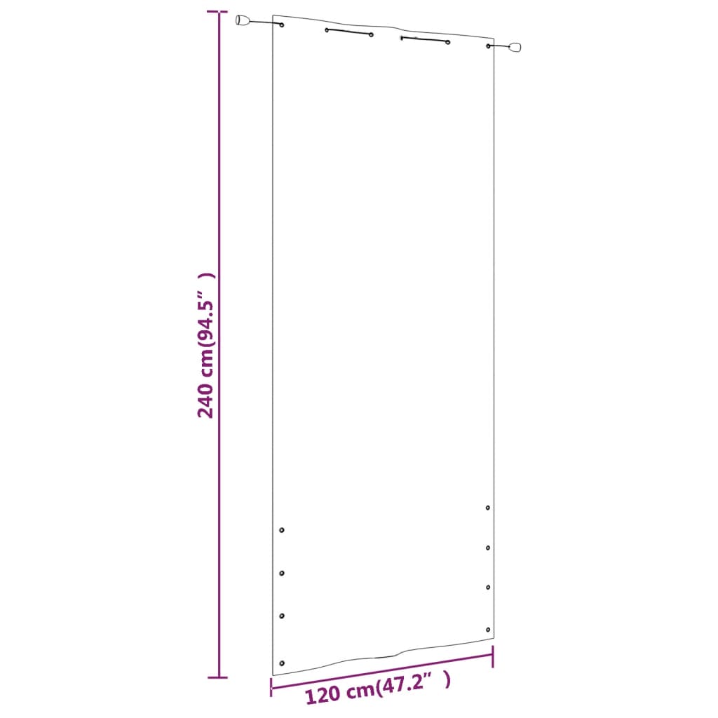 vidaXL Balkono pertvara, antracito/balta, 120x240cm, oksfordo audinys