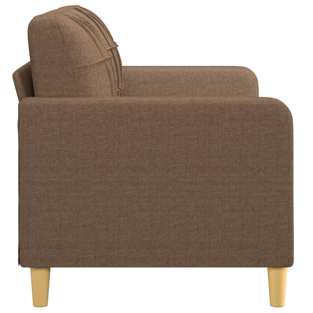 vidaXL Dvivietė sofa, rudos spalvos, 140cm, audinys