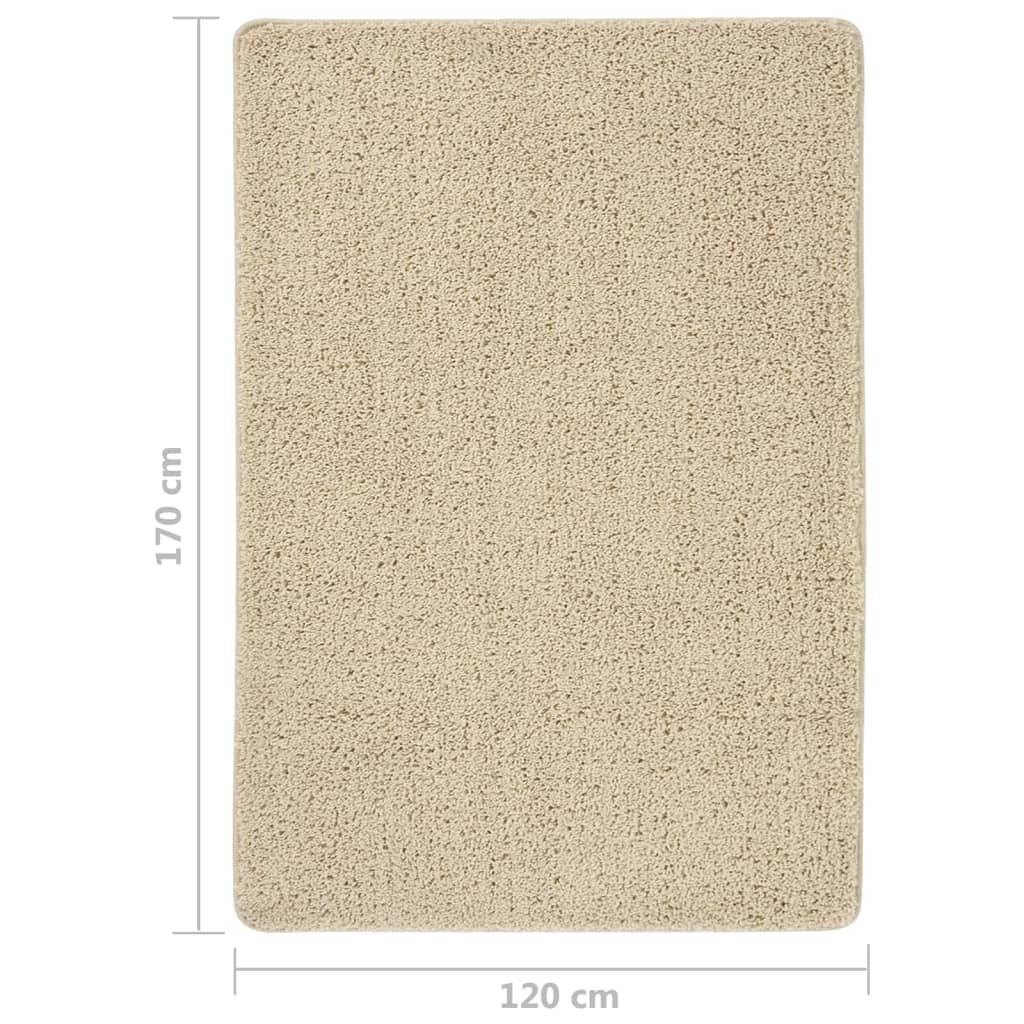 vidaXL Shaggy tipo kilimėlis, kreminis, 120x170cm, neslystantis