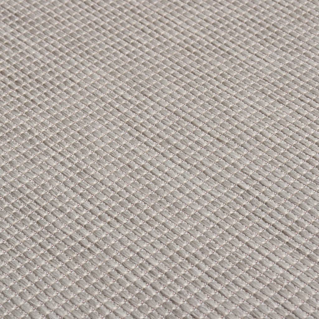 vidaXL Lauko kilimėlis, taupe spalvos, 140x200cm, plokščio pynimo
