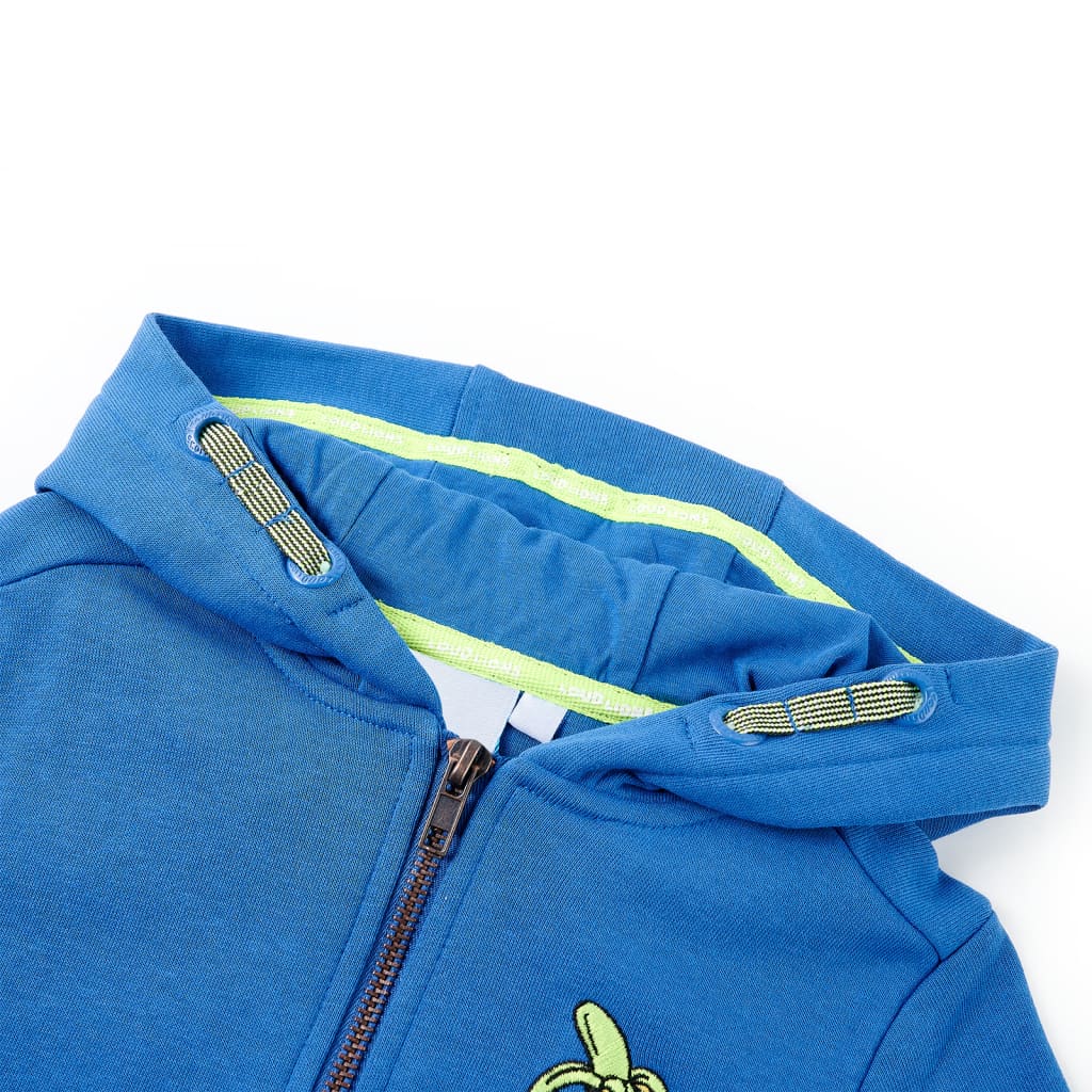 Vaikiškas sportinis megztinis su gobtuvu ir užtrauktuku, mėlyni, 116