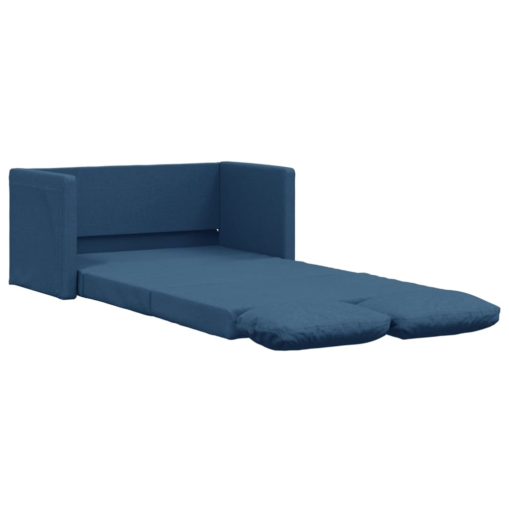 vidaXL Grindų sofa-lova, 2-1, mėlynos spalvos, 112x174x55cm, audinys