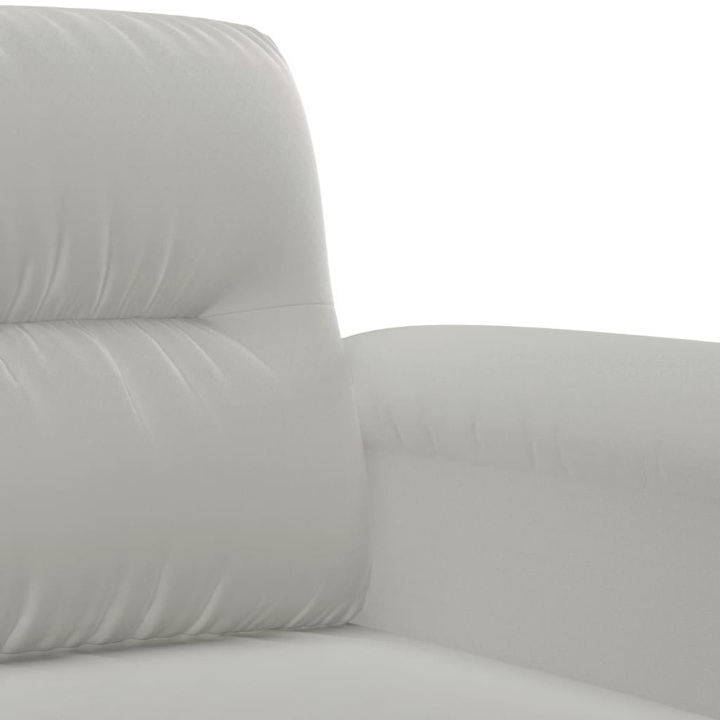 vidaXL Dvivietė sofa, šviesiai pilka, 120cm, mikropluošto audinys