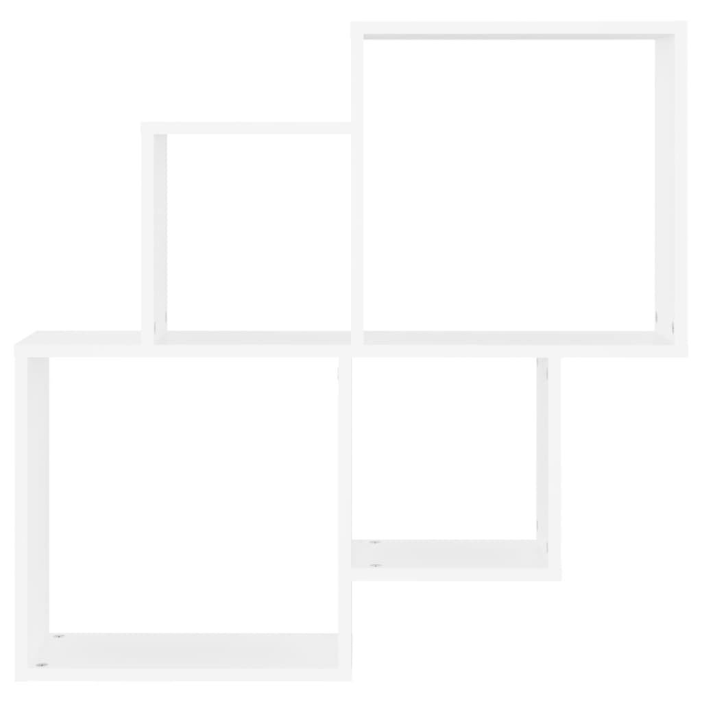 vidaXL Sieninė lentyna, baltos spalvos, 80x15x78,5cm, apdirbta mediena