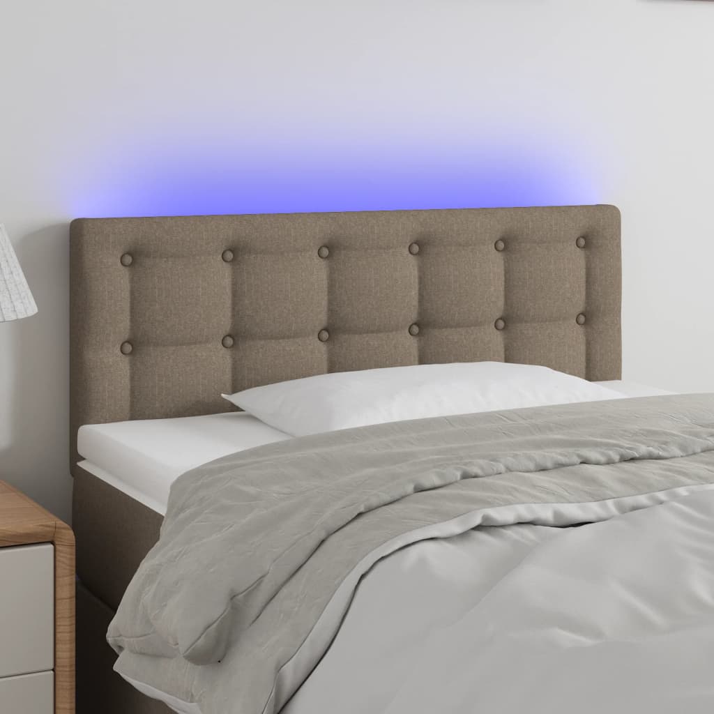 vidaXL Galvūgalis su LED, taupe spalvos, 100x5x78/88cm, audinys